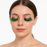 Festive Green Self-Adhesive Tinsel False Eyelashes